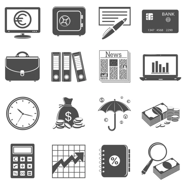 Financiën en business pictogrammen — Stockvector