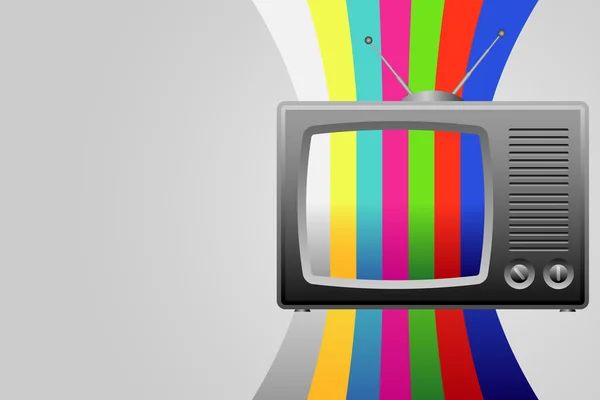 Rétro TV avec fond d'image de test — Image vectorielle