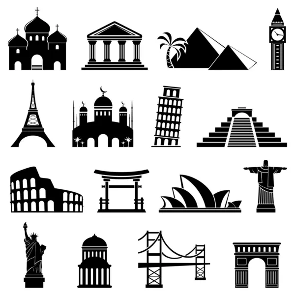 Landmarks Icons — Stock Vector