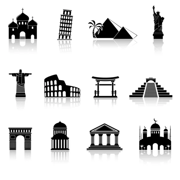 Monumentos iconos — Vector de stock