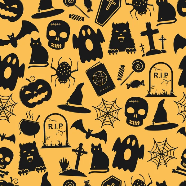 Patrón de Halloween sin costuras — Archivo Imágenes Vectoriales