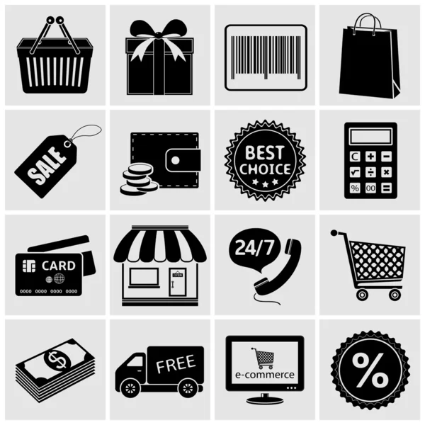 Iconos de compras — Vector de stock