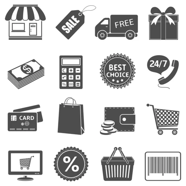 Conjunto de iconos de compras . — Vector de stock