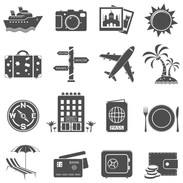 Travel and tourism icon set — Stock Vector