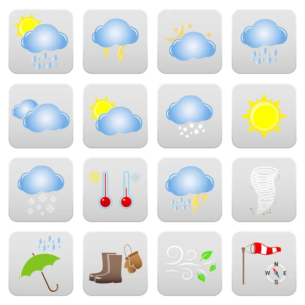 Väderprognos ikoner — Stock vektor