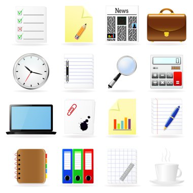 iş ve yazıhane Icons set.