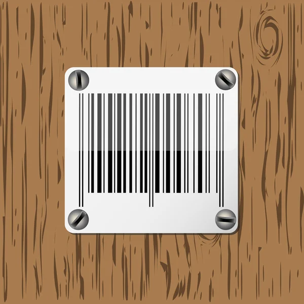 Barcode auf Holzgrund — Stockvektor