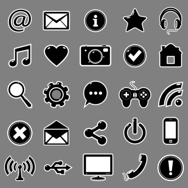 e-posta & Sosyal Medya Icons set