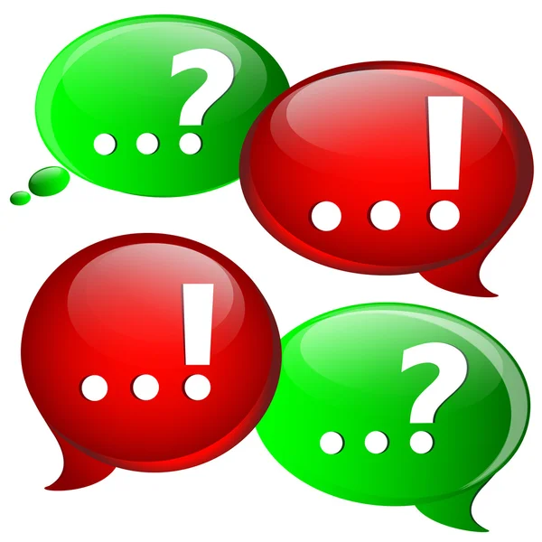 Question and answer marks with speech bubbles. — Stock Vector