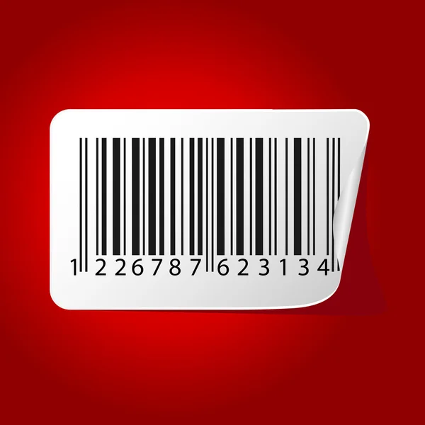 Bar-code op rode achtergrond — Stockvector