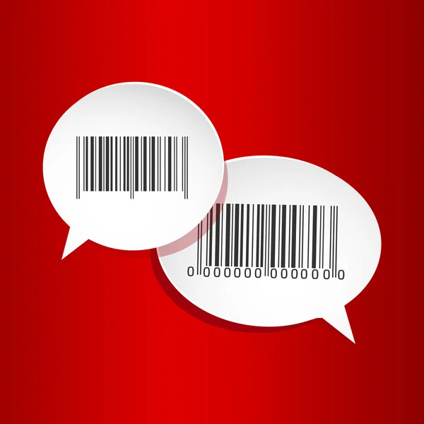 Barcode on paper speech bubbles — Stock Vector