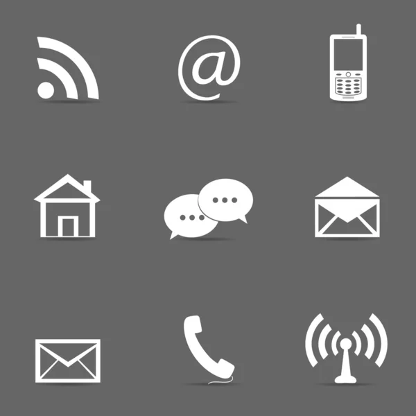 Kontakt & E-Mail-Icons für Website — Stockvektor