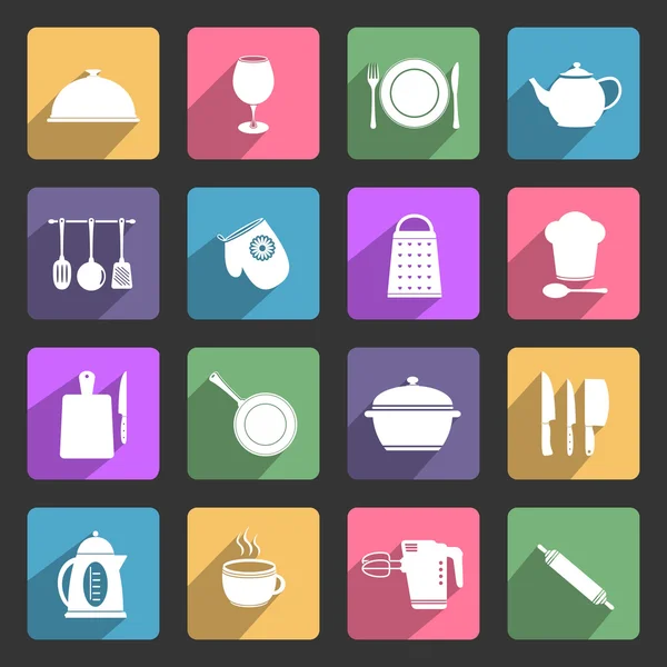 Iconos de utensilios de cocina — Vector de stock