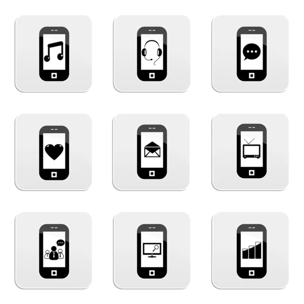 Icônes de téléphone intelligent — Image vectorielle
