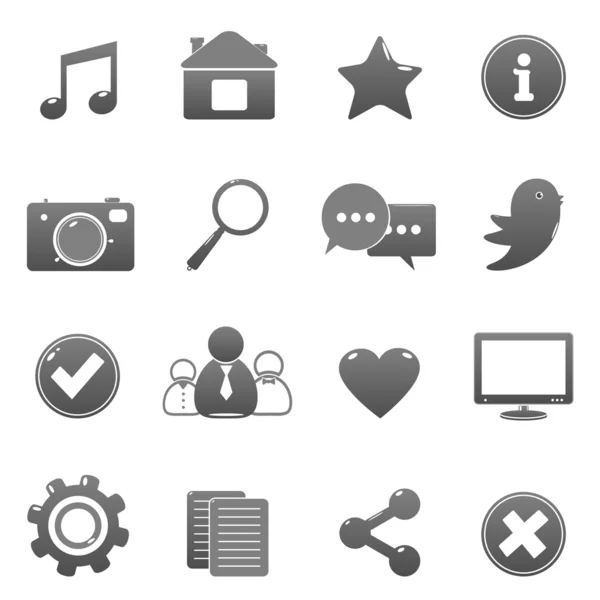Ikoner för sociala nätverk — Stock vektor
