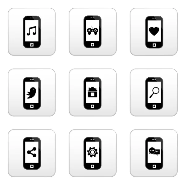 Smart telefonu ikony — Wektor stockowy