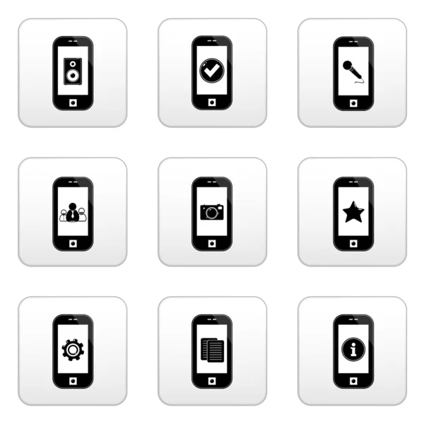 Iconos de teléfonos inteligentes — Archivo Imágenes Vectoriales