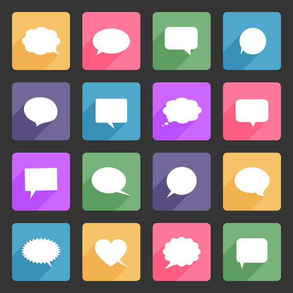 Speech bubbles flat icons