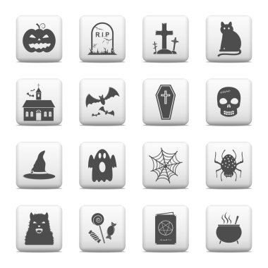 Web düğmeleri, halloween simgeler