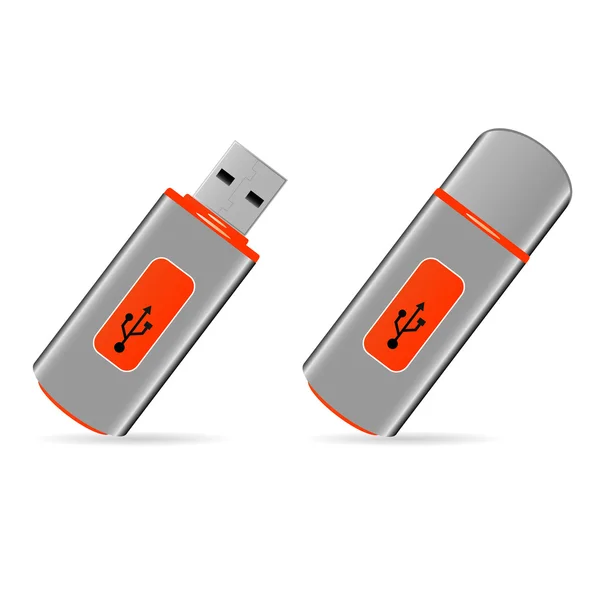 Set di memoria USB pen drive — Vettoriale Stock