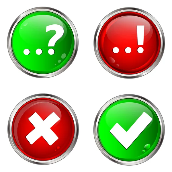 Question and answer web buttons — Stock Vector