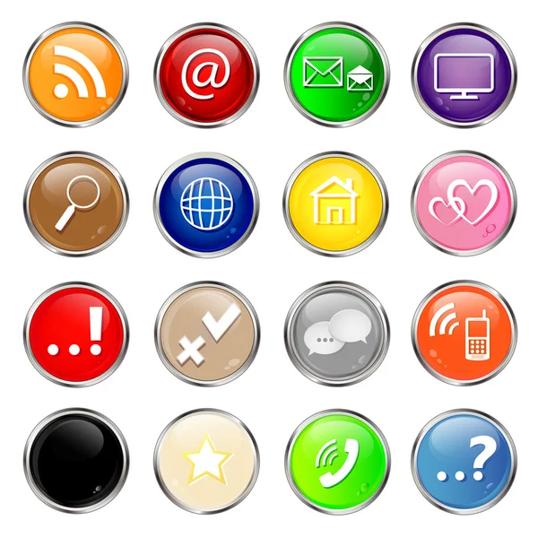 Web buttons, social media icons set. — Stock Vector