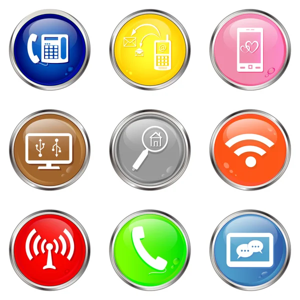 Web buttons, contact icons set — Stock Vector