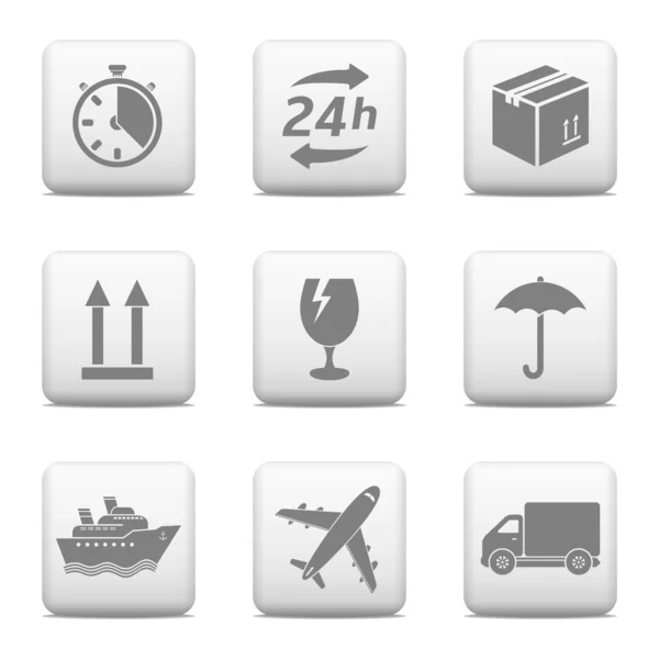 Logistic and delivery web buttons — Stock Vector