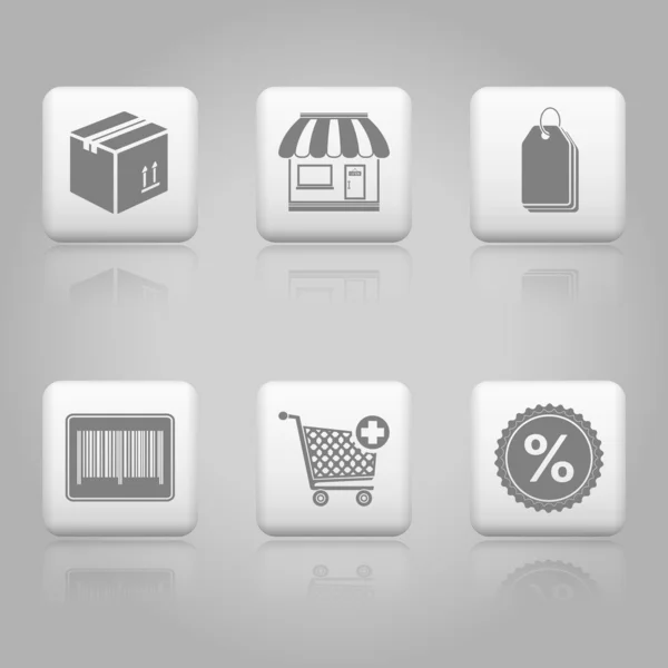 Boutons shopping — Image vectorielle