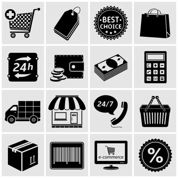 Iconos de compras - Vector — Archivo Imágenes Vectoriales