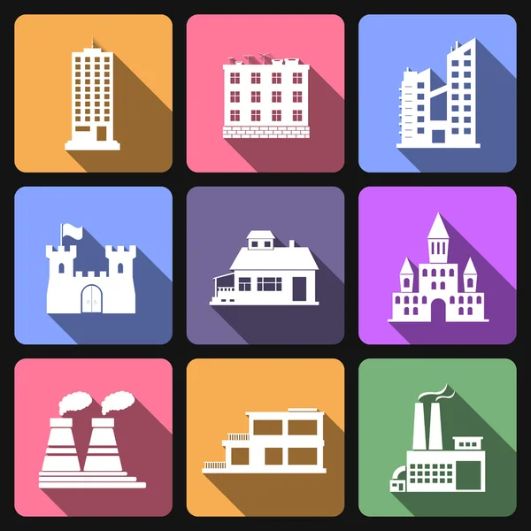 Conjunto de edificios . — Vector de stock