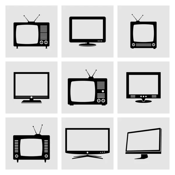 TV icons set. — Stock Vector