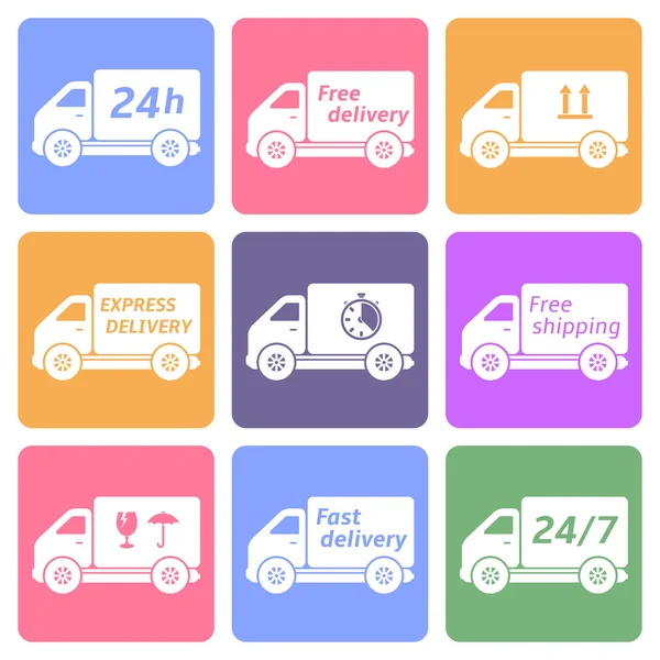 Delivery and shipping icons — Stock Vector