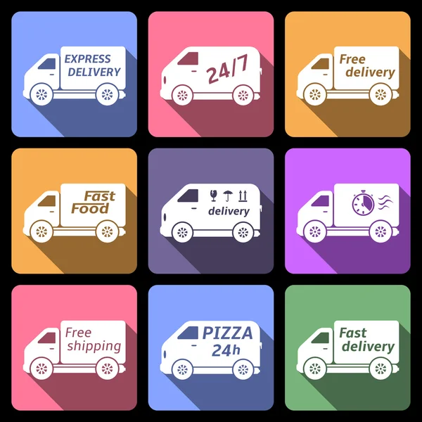 Delivery car icons — Stock Vector