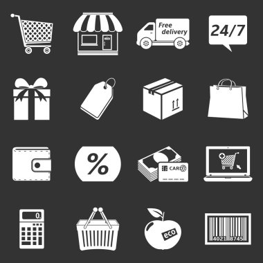 e-ticaret alışveriş Icons set