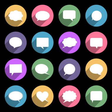 konuşma balonları düz simgeler