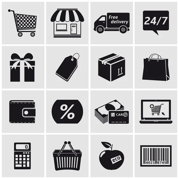 Set di icone dello shopping — Vettoriale Stock