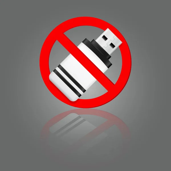 No usb stick sign — Stock Vector