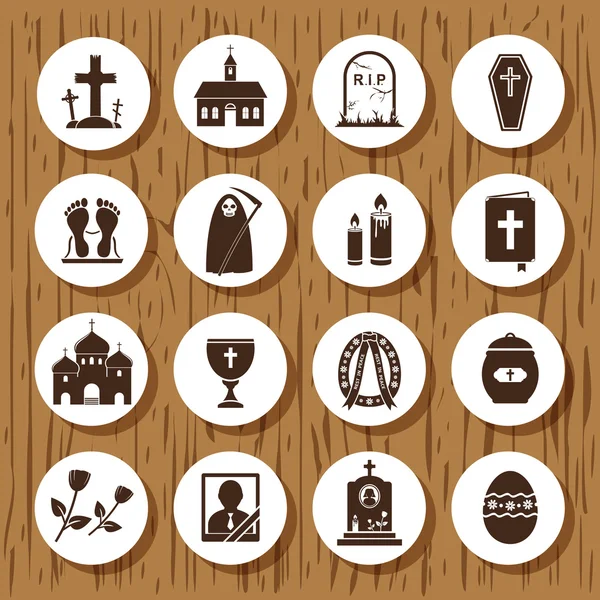 Funeral Icons — Stock Vector