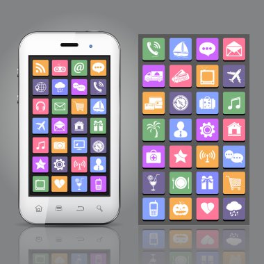 app simgeleri ile Smartphone