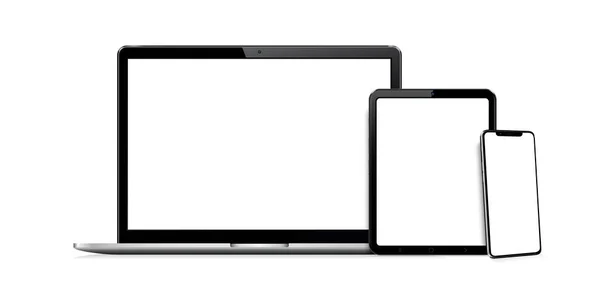 Tomma Skärmen Laptop Surfplatta Dator Smartphone Vektorillustration — Stock vektor