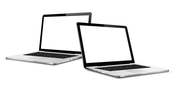 Zwei Laptops Mit Leerraum Vektorillustration — Stockvektor