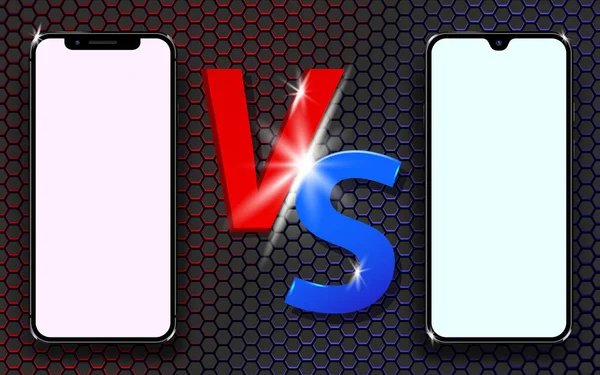 Jämförelse Två Olika Smartphones Vektorillustration — Stock vektor