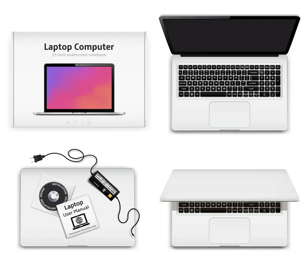 Laptop Fuera Caja Ilustración Vectorial — Vector de stock