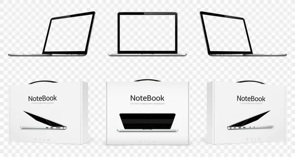 Laptop Mock Transparent Screen Isolated — Stock Vector
