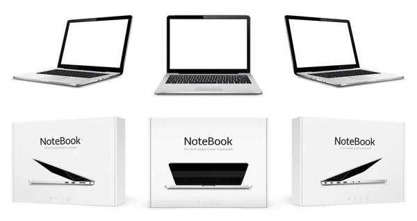 Laptop Attrappe Mit Transparentem Bildschirm Isoliert — Stockvektor