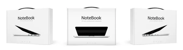 Boxes New Notebook Computers — Vector de stock