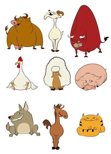 Animales domésticos de dibujos animados — Vector de stock