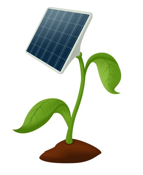Planta bateria solar — Vetor de Stock