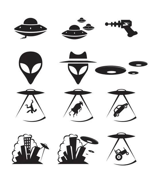 UFO pictogrammen — Stockvector